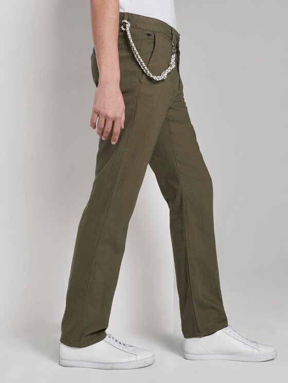 Travis Regular Hose aus Leinengemisch mit Kordelband - Männer - Olive Night Green Travis Regular Hose aus Leinengemisch mit Kordelband - Männer - Olive Night Green - 11 - TOM TAILOR