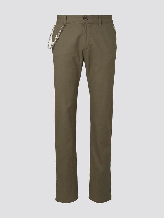 Travis Regular Hose aus Leinengemisch mit Kordelband - Männer - Olive Night Green Travis Regular Hose aus Leinengemisch mit Kordelband - Männer - Olive Night Green - 7 - TOM TAILOR