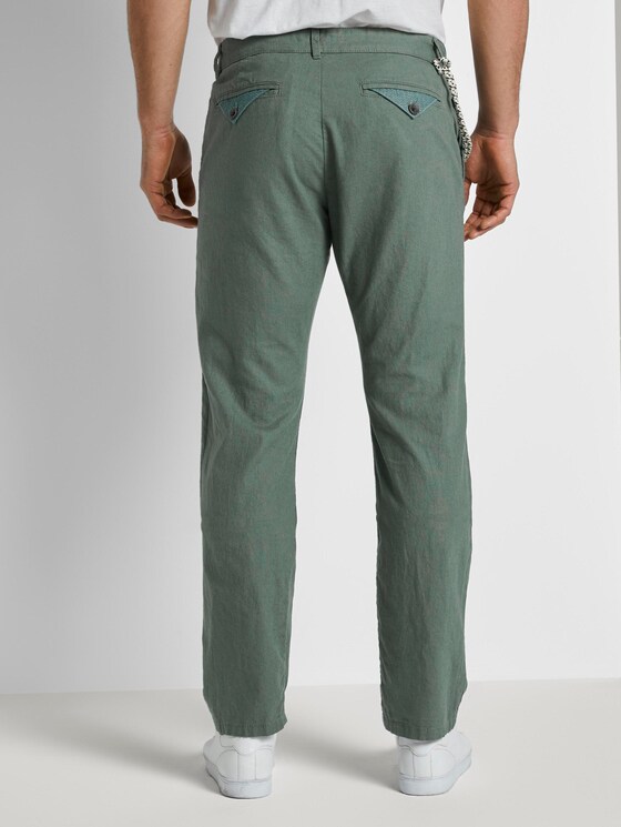 Travis Regular Hose aus Leinengemisch mit Kordelband - Männer - Pale Bark Green Travis Regular Hose aus Leinengemisch mit Kordelband - Männer - Pale Bark Green - 2 - TOM TAILOR