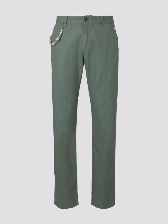 Travis Regular Hose aus Leinengemisch mit Kordelband - Männer - Pale Bark Green Travis Regular Hose aus Leinengemisch mit Kordelband - Männer - Pale Bark Green - 7 - TOM TAILOR