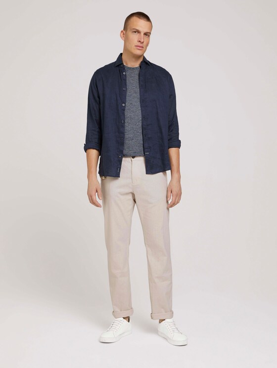 Travis Regular Hose aus Leinengemisch mit Kordelband - Männer - clouds grey Travis Regular Hose aus Leinengemisch mit Kordelband - Männer - clouds grey - 3 - TOM TAILOR