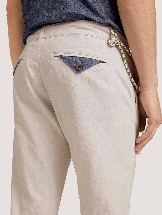 Travis Regular Hose aus Leinengemisch mit Kordelband - Männer - clouds grey Travis Regular Hose aus Leinengemisch mit Kordelband - Männer - clouds grey - 9 - TOM TAILOR