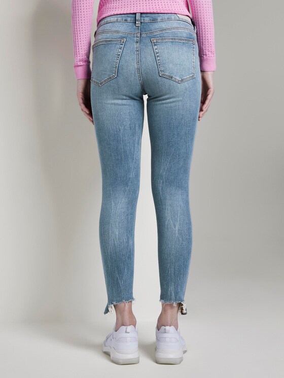 Jona Extra Skinny Jeans mit Fransen - Frauen - Used Light Stone Blue Denim Jona Extra Skinny Jeans mit Fransen - Frauen - Used Light Stone Blue Denim - 2 - TOM TAILOR Denim