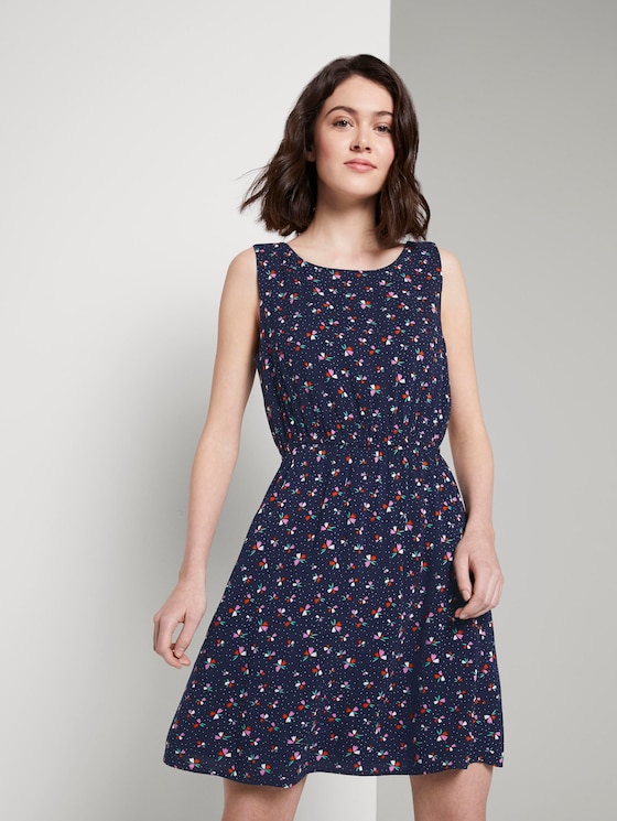Sleeveless dress with a floral pattern - Women - navy flower print - 5 - TOM TAILOR Denim