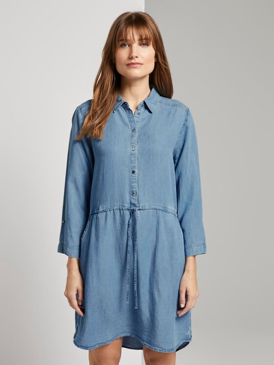 Mini shirt dress - Women - mid stone bright blue denim Mini shirt dress - Women - mid stone bright blue denim - 1 - TOM TAILOR Denim