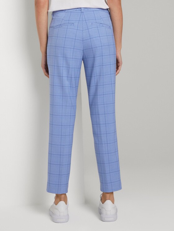 Karierte Chino Hose - Frauen - blue check design Karierte Chino Hose - Frauen - blue check design - 2 - Mine to five