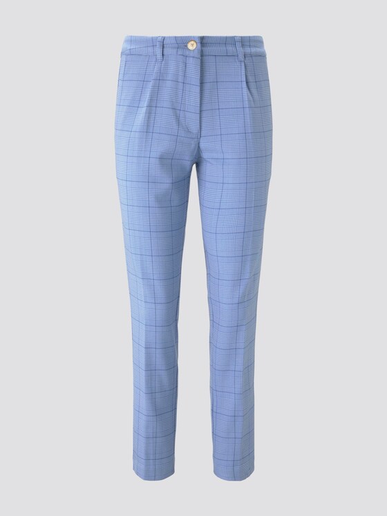 Karierte Chino Hose - Frauen - blue check design Karierte Chino Hose - Frauen - blue check design - 7 - Mine to five