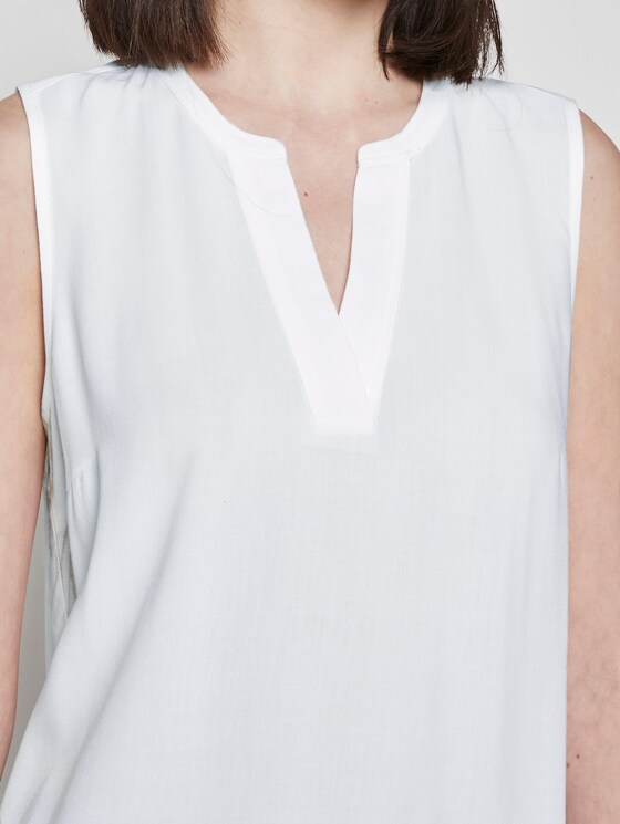 Ärmellose Bluse mit Henley-Ausschnitt - Frauen - Off White Ärmellose Bluse mit Henley-Ausschnitt - Frauen - Off White - 10 - TOM TAILOR Denim