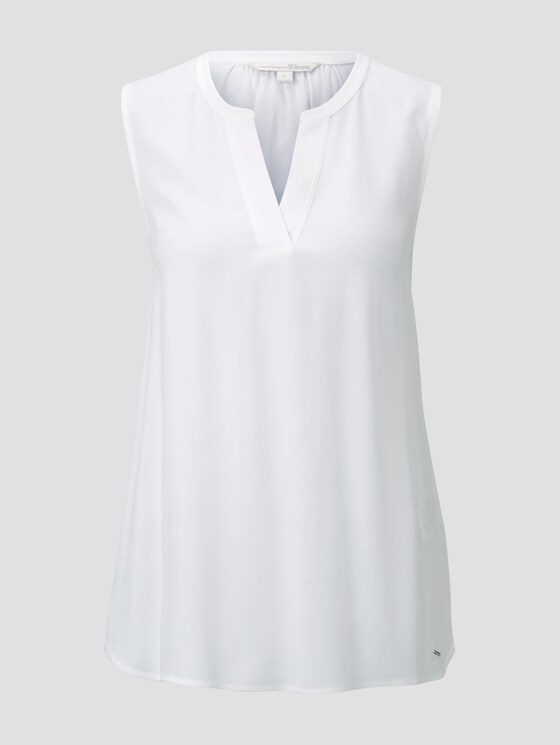 Ärmellose Bluse mit Henley-Ausschnitt - Frauen - Off White Ärmellose Bluse mit Henley-Ausschnitt - Frauen - Off White - 7 - TOM TAILOR Denim