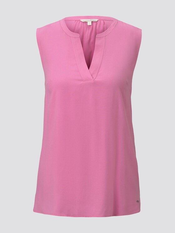 Ärmellose Bluse mit Henley-Ausschnitt - Frauen - wild orchid pink Ärmellose Bluse mit Henley-Ausschnitt - Frauen - wild orchid pink - 7 - TOM TAILOR Denim