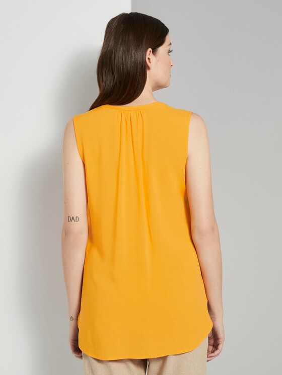Ärmellose Bluse mit Henley-Ausschnitt - Frauen - orange yellow Ärmellose Bluse mit Henley-Ausschnitt - Frauen - orange yellow - 2 - TOM TAILOR Denim