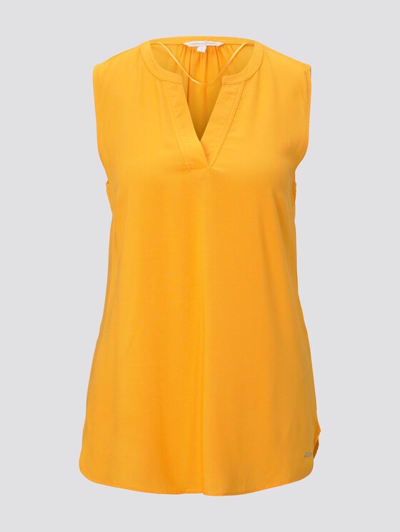 Ärmellose Bluse mit Henley-Ausschnitt - Frauen - orange yellow Ärmellose Bluse mit Henley-Ausschnitt - Frauen - orange yellow - 7 - TOM TAILOR Denim