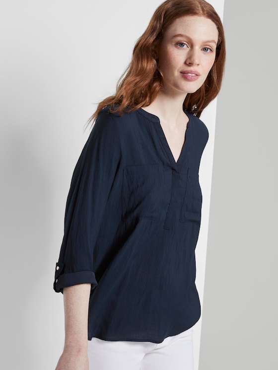 Tunikabluse mit Brusttaschen - Frauen - Real Navy Blue Tunikabluse mit Brusttaschen - Frauen - Real Navy Blue - 5 - TOM TAILOR Denim