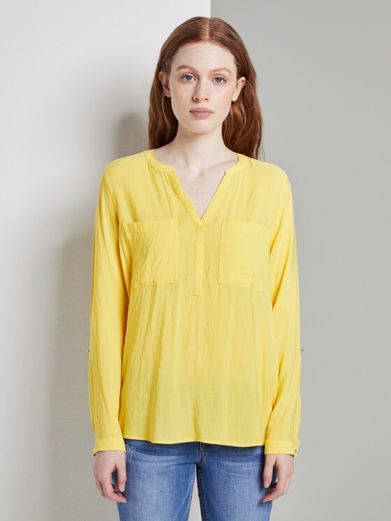 Tunikabluse mit Brusttaschen - Frauen - Golden Summer Yellow Tunikabluse mit Brusttaschen - Frauen - Golden Summer Yellow - 1 - TOM TAILOR Denim