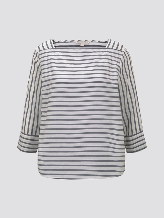 Gestreifte Bluse mit Carree Ausschnitt - Frauen - navy white stripe Gestreifte Bluse mit Carree Ausschnitt - Frauen - navy white stripe - 7 - TOM TAILOR Denim