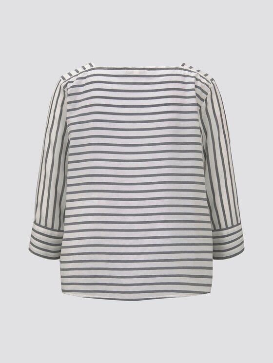 Gestreifte Bluse mit Carree Ausschnitt - Frauen - navy white stripe Gestreifte Bluse mit Carree Ausschnitt - Frauen - navy white stripe - 8 - TOM TAILOR Denim