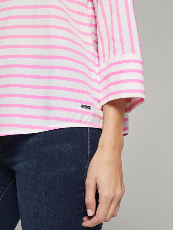 Gestreepte Blouse met Carree Hals - Vrouwen - rose white stripe Gestreepte Blouse met Carree Hals - Vrouwen - rose white stripe - 10 - TOM TAILOR Denim