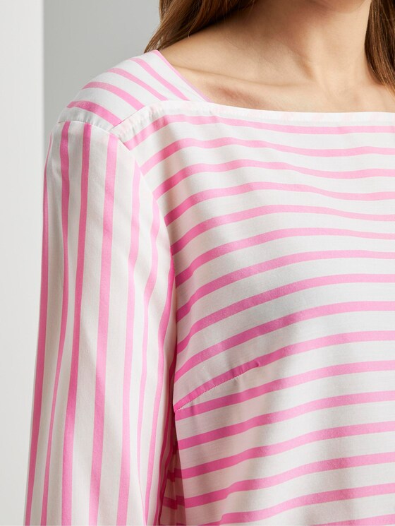 Gestreepte Blouse met Carree Hals - Vrouwen - rose white stripe Gestreepte Blouse met Carree Hals - Vrouwen - rose white stripe - 9 - TOM TAILOR Denim