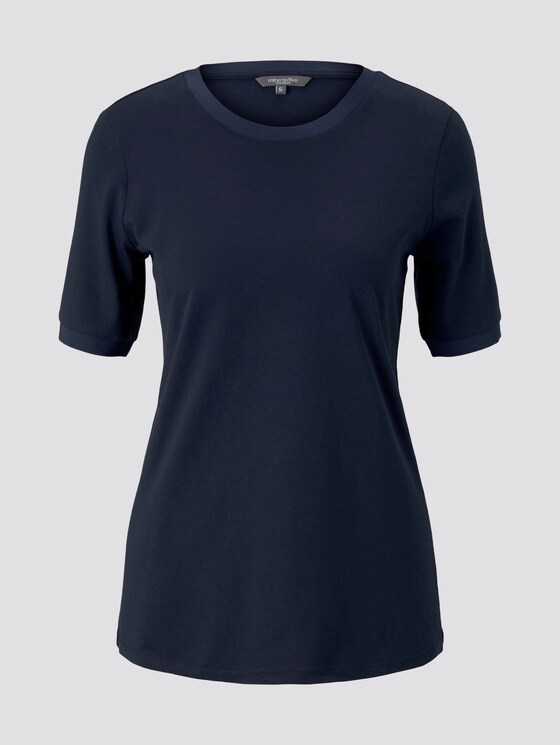T-Shirt mit Kontrast-Blende - Frauen - Sky Captain Blue T-Shirt mit Kontrast-Blende - Frauen - Sky Captain Blue - 7 - Mine to five