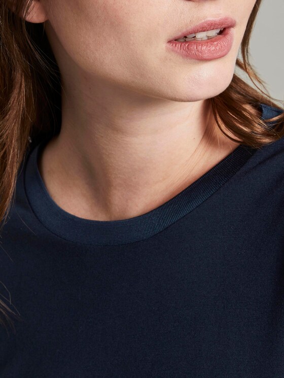T-Shirt mit Kontrast-Blende - Frauen - Sky Captain Blue T-Shirt mit Kontrast-Blende - Frauen - Sky Captain Blue - 9 - Mine to five