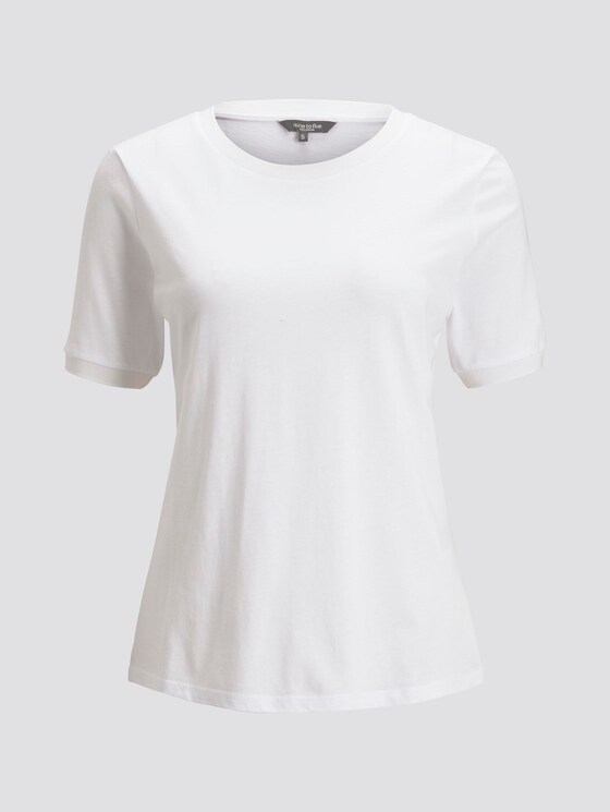 T-Shirt mit Kontrast-Blende - Frauen - White T-Shirt mit Kontrast-Blende - Frauen - White - 7 - Mine to five