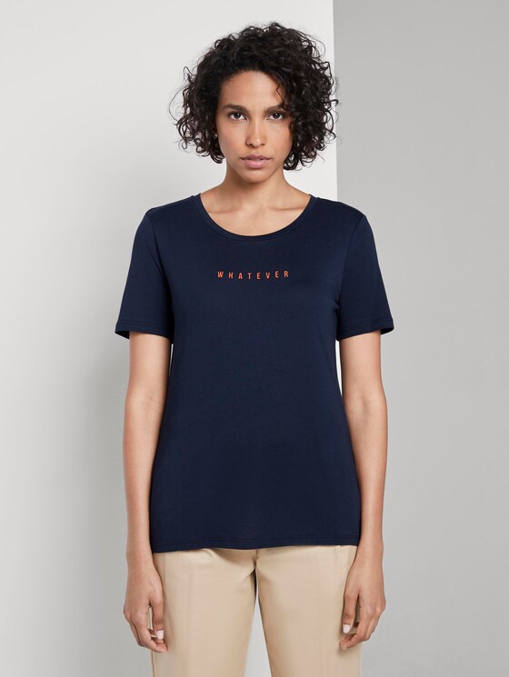 Printed T-shirt - Women - Sky Captain Blue Printed T-shirt - Women - Sky Captain Blue - 1 - Mine to five