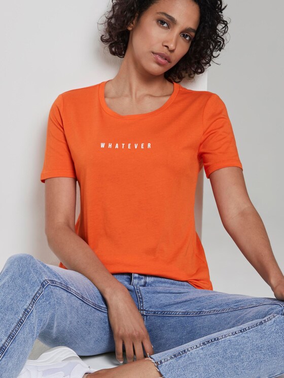 Printed T-shirt - Women - Fiery Orange Printed T-shirt - Women - Fiery Orange - 5 - Mine to five