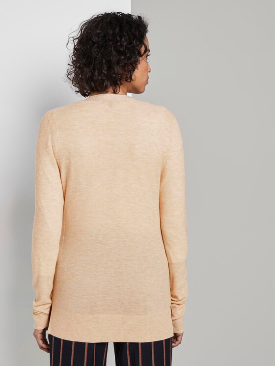 Cardigan mit Kontrast-Details - Frauen - coarse sand melange Cardigan mit Kontrast-Details - Frauen - coarse sand melange - 2 - Mine to five