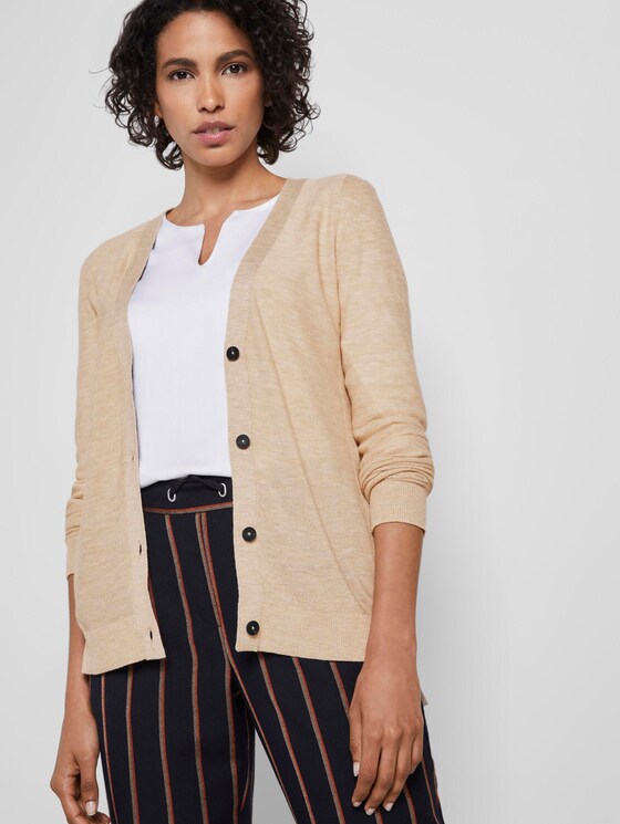 Cardigan mit Kontrast-Details - Frauen - coarse sand melange Cardigan mit Kontrast-Details - Frauen - coarse sand melange - 5 - Mine to five