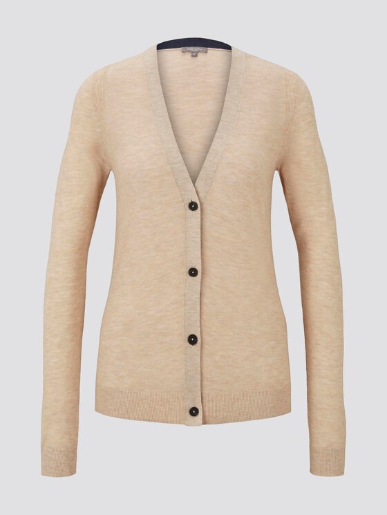 Cardigan mit Kontrast-Details - Frauen - coarse sand melange Cardigan mit Kontrast-Details - Frauen - coarse sand melange - 7 - Mine to five
