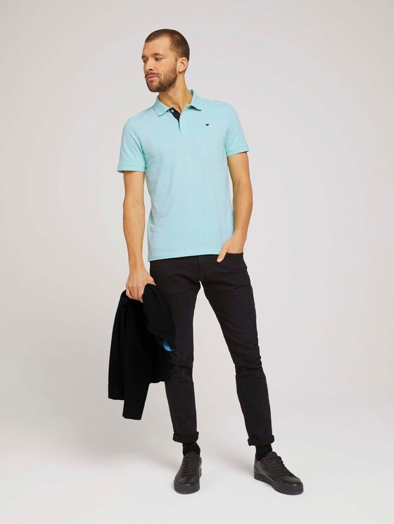 Basic Poloshirt - Männer - lucite green white melange Basic Poloshirt - Männer - lucite green white melange - 3 - TOM TAILOR
