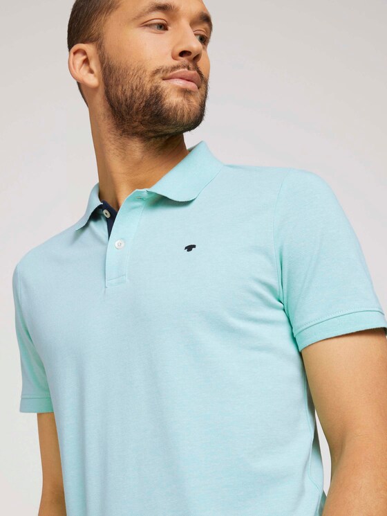 Basic Poloshirt - Männer - lucite green white melange Basic Poloshirt - Männer - lucite green white melange - 9 - TOM TAILOR