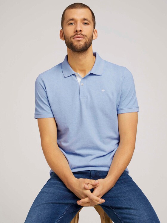 Basic Poloshirt - Männer - dusk blue white melange Basic Poloshirt - Männer - dusk blue white melange - 5 - TOM TAILOR
