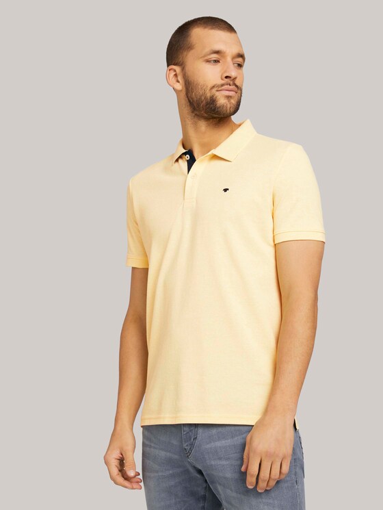 Basic Poloshirt - Männer - pale yellow white melange Basic Poloshirt - Männer - pale yellow white melange - 1 - TOM TAILOR