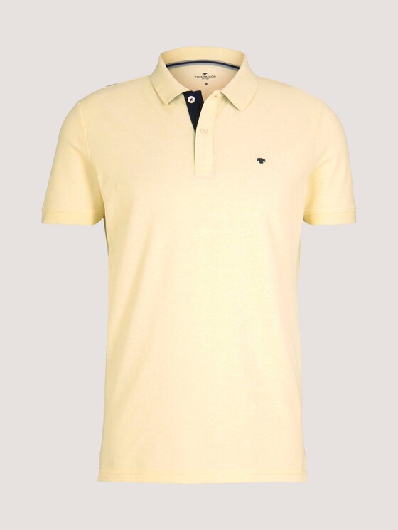 Basic Poloshirt - Männer - pale yellow white melange Basic Poloshirt - Männer - pale yellow white melange - 7 - TOM TAILOR
