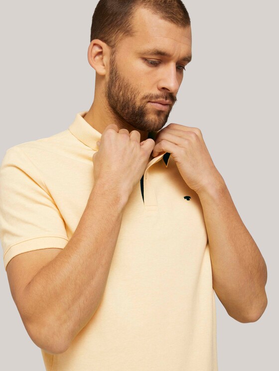 Basic Poloshirt - Männer - pale yellow white melange Basic Poloshirt - Männer - pale yellow white melange - 9 - TOM TAILOR
