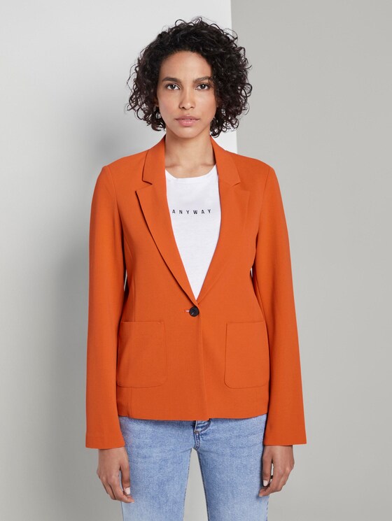 Feiner Crêpe Blazer - Frauen - Fiery Orange Feiner Crêpe Blazer - Frauen - Fiery Orange - 1 - Mine to five
