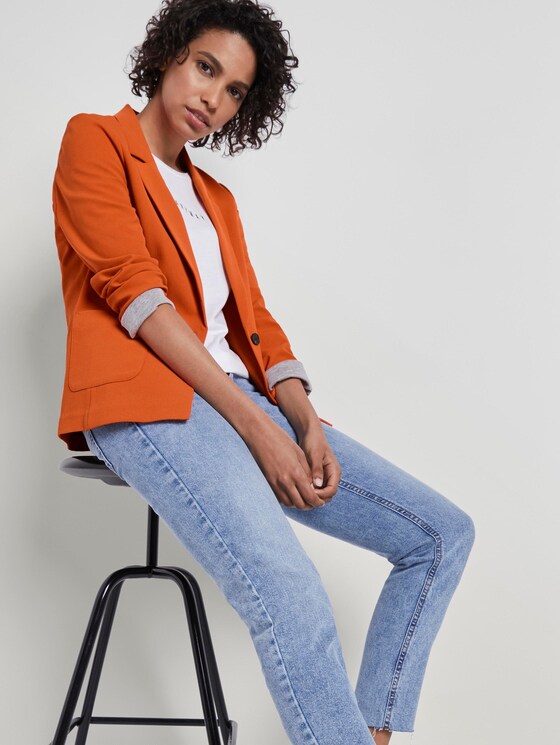 Feiner Crêpe Blazer - Frauen - Fiery Orange Feiner Crêpe Blazer - Frauen - Fiery Orange - 5 - Mine to five