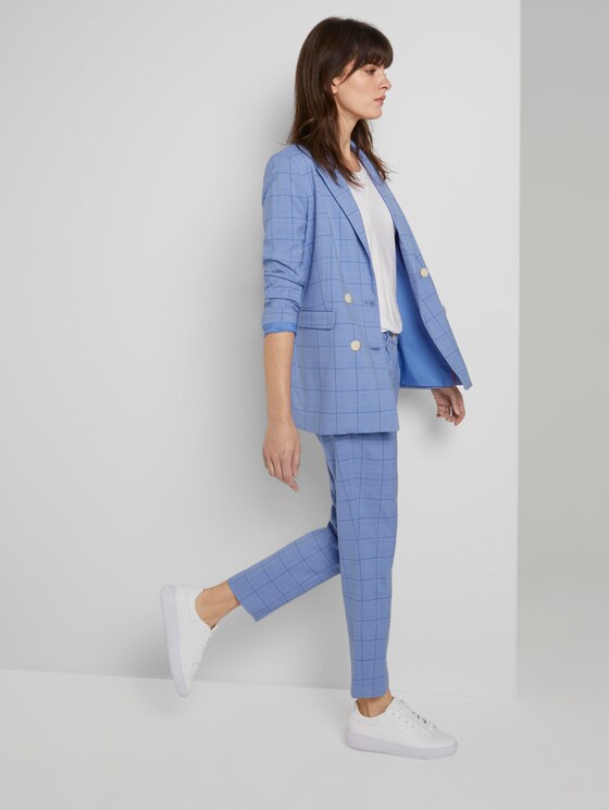 Karo Blazer im Girlfriend-Fit - Frauen - blue check design Karo Blazer im Girlfriend-Fit - Frauen - blue check design - 3 - Mine to five