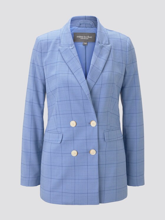 Karo Blazer im Girlfriend-Fit - Frauen - blue check design Karo Blazer im Girlfriend-Fit - Frauen - blue check design - 7 - Mine to five