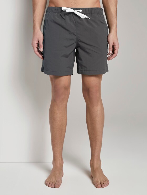 Swimming trunks with slanted pockets - Men - Tarmac Grey Swimming trunks with slanted pockets - Men - Tarmac Grey - 1 - TOM TAILOR