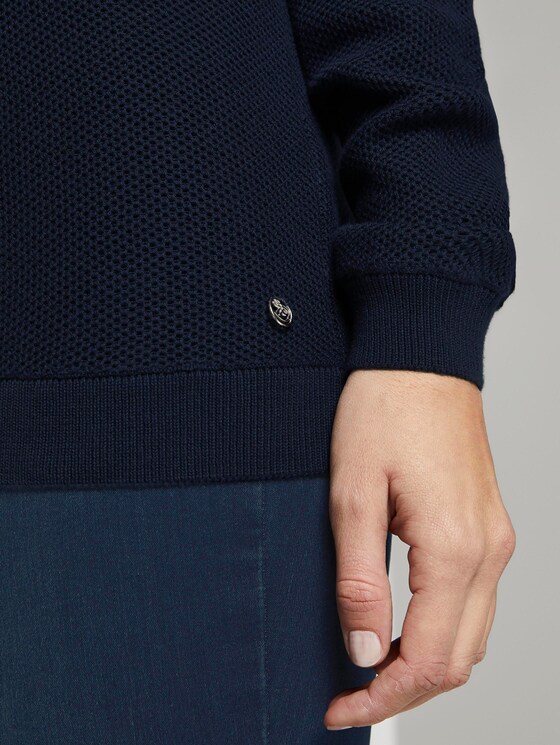 Gestrickter Basic-Pullover - Frauen - Real Navy Blue Gestrickter Basic-Pullover - Frauen - Real Navy Blue - 10 - TOM TAILOR Denim
