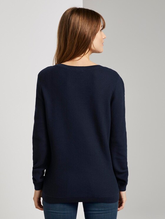 Gestrickter Basic-Pullover - Frauen - Real Navy Blue Gestrickter Basic-Pullover - Frauen - Real Navy Blue - 2 - TOM TAILOR Denim