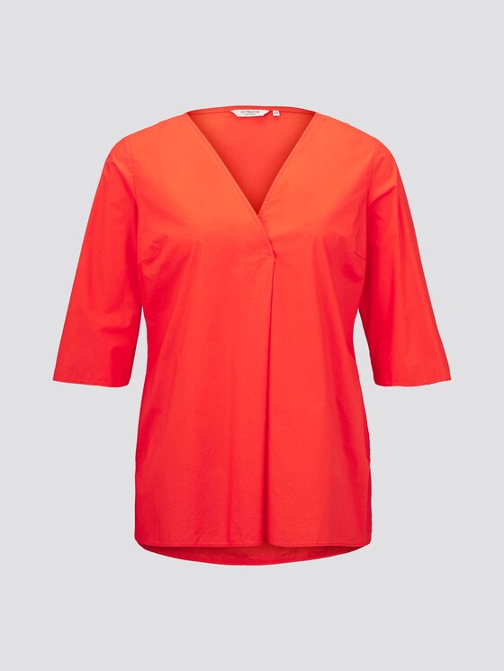 3/4 sleeve blouse with a pleat - Women - signal red 3/4 sleeve blouse with a pleat - Women - signal red - 7 - My True Me