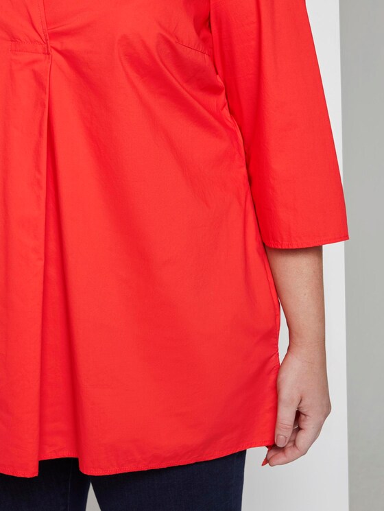 3/4 sleeve blouse with a pleat - Women - signal red 3/4 sleeve blouse with a pleat - Women - signal red - 9 - My True Me