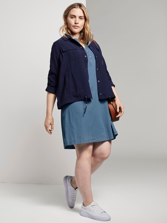 Simple Chambray shirt dress - Women - Light Blue Denim Look Chambray Simple Chambray shirt dress - Women - Light Blue Denim Look Chambray - 3 - My True Me