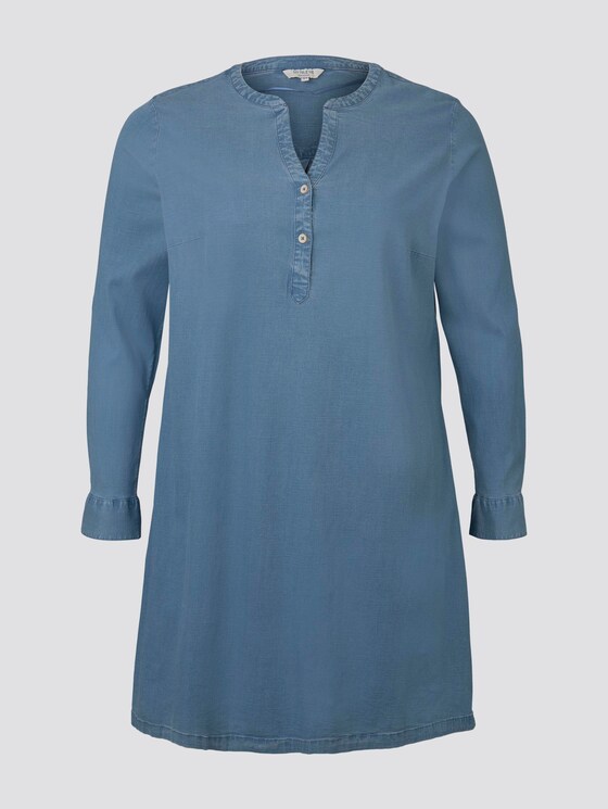 Simple Chambray shirt dress - Women - Light Blue Denim Look Chambray Simple Chambray shirt dress - Women - Light Blue Denim Look Chambray - 7 - My True Me