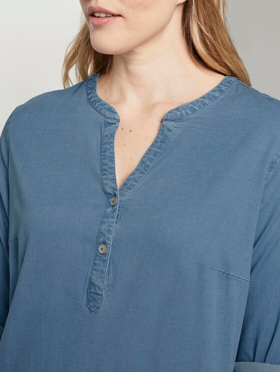 Simple Chambray shirt dress - Women - Light Blue Denim Look Chambray Simple Chambray shirt dress - Women - Light Blue Denim Look Chambray - 9 - My True Me