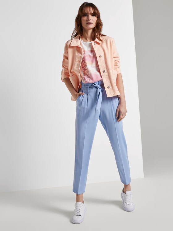 Paperbag-Hose mit Bindegürtel - Frauen - Parisienne Blue Paperbag-Hose mit Bindegürtel - Frauen - Parisienne Blue - 3 - TOM TAILOR