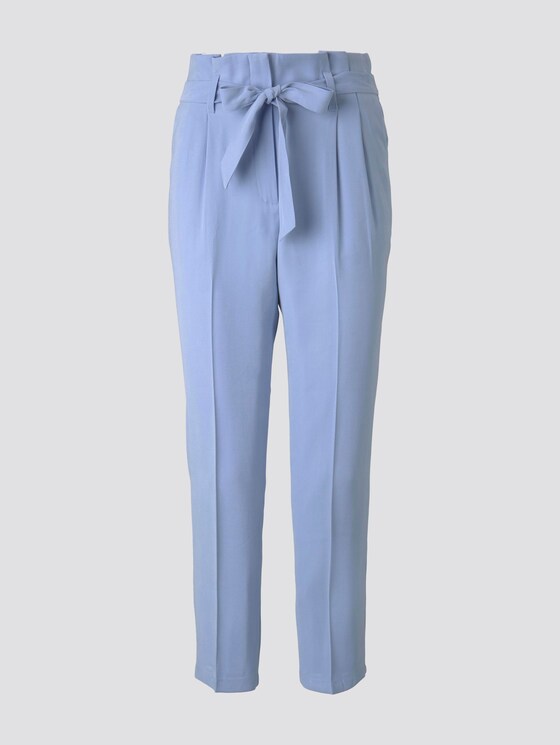 Paperbag-Hose mit Bindegürtel - Frauen - Parisienne Blue Paperbag-Hose mit Bindegürtel - Frauen - Parisienne Blue - 7 - TOM TAILOR